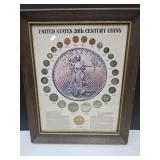 Framed Set  20TH Century Coins, Morgan Dollar +