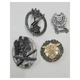 4 German Replica Pins