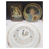 VTG Metal Trays "Rexhall" Hair Tonic Ad +