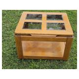 Glass Top Side Table 24 x28 x 18"