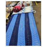 3 Nice Afghans- Blu 73x50", Pk 71x62", Cr 52x46"