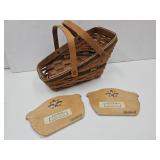 Longaberger Yuletide 8x13" Basket w Bread Dividers