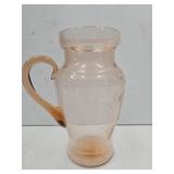 Pink Etched Depression Glass Pitcher