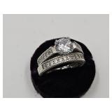 925 Silver Wedding Ring Set Size  10