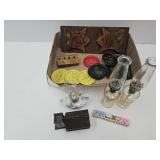 Metal Bank, Paper Towel Holder, Coasters +