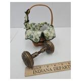 Small Longaberger Basket & VTG Door Knob