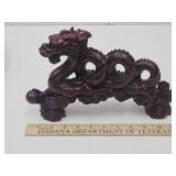 Feng Shvi Red Wood Tone Dragon 12" L