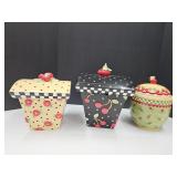 3 Mary Engelbreit  Kitchen Counter Canisters