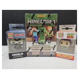 2 Mini Funko Pops & Minecraft Trading Cards
