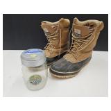 Sz 12 Thermolite Boots & Coin Jar