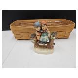 Longaberger Basket 14.5" W & Goebel Hummel