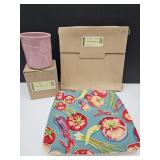 Longaberger Pottery Square Platter & Crock 1 Qt