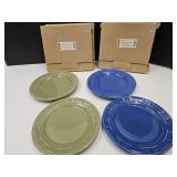 4 Longaberger Pottery Dinner Plates 10 1/4"
