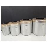 VTG Aluminum & Copper Decor  Cannisters