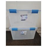 2 Clear Storage Totes 54 Qt