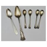 Sterling Slver Spoons 4 Salts & 2 Others See WT