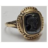 14 k Gold Cameo /  Knight?  Ring Size 6.5