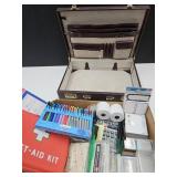 Lot Of Office Supplies & Briefcase W Key