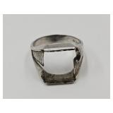 VTG !0K White Gold Ring-No Stone Sz 10