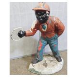 Vintage Concrete Lantern Boy Lawn & Garden Decor