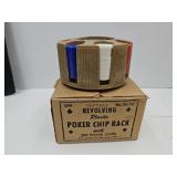 VTG Revolving Plastic Poker Chip Rack W Chips