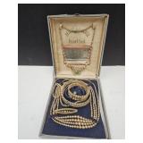 VTG Bright Coluored Pearl Set In Original Box