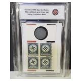 Germany WWII Block Stamp & a 5 Coin