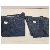 2 Pair Jeans, Sz 36 x 32"