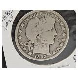 1893 O Barber Silver Half Dollar Coin