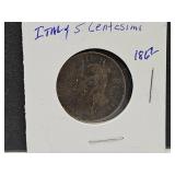 1862 5 Centesimi Coin