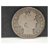 1899 Silver Barber Half Dollar Coin