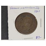 1861 France Napolean III Coin