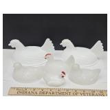 Lot Of 6 VTG Hen On A Nest TOPS ONLY