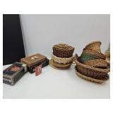 Lot Of Home Decor Baskets & Cigar Boxes