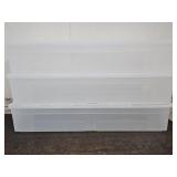 3 Clear Under the Bed Storage Totes  12 x 33 x 6"