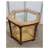 Side Table with Glass Top 24 x 21"