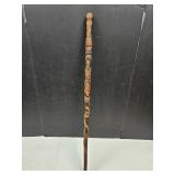 37" L Hand Carved Walking Stick Snakes , Lizards +