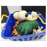 Bin Of VTG Toys, Snoopy, Hulk +