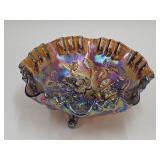 Imperial Carnival Glass 8.5" Wide Footed Bowl