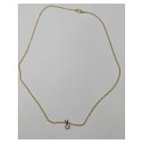 Gold Tone Heart CZ Necklace
