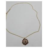 Red & White CZ Pendant Necklace