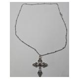 Silver Tone Cross Necklace