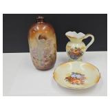 VTG Angel Vase & 8.5"  Mini Water Pitcher & Bowl