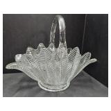 L.E. Smith Fern Glass Basket  14" w