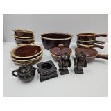 VTG USA Brown Drip Hull Pottery Dishes +