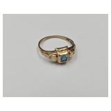 10 K Gold Baby Ring SZ 2  with Turquoise