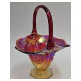 Indiana Amberina Heirloom Carnival 7"w  Basket