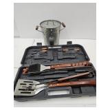 BBQ Tools & Galvanized Ice Bucket
