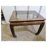 Glass Top Side Table 27 x 22 x 22.5"h