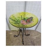 Lawn & Garden Birdbath w Butterfly Decor  18 x 26"